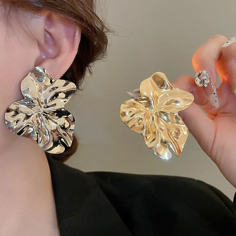 Large Geometric Stud Earrings