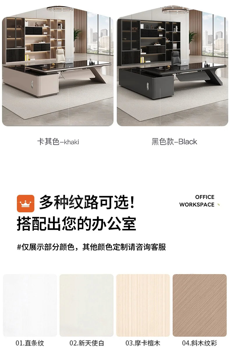 Light luxury boss table, simple modern desk, large desk manager, office desk and chair combination