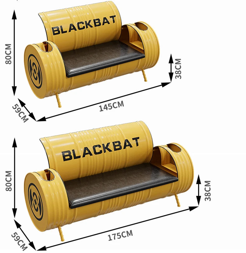 Industrial style sofa coffee table combination Internet celebrity creative bar clear bar milk tea shop table and chair oil drum