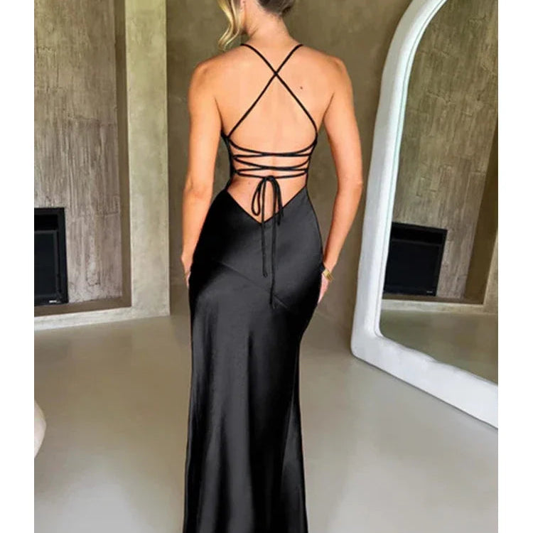 Satin Backless Mermaid Dress