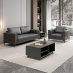 Office sofa coffee table combination simple president boss room office reception front desk reception leather