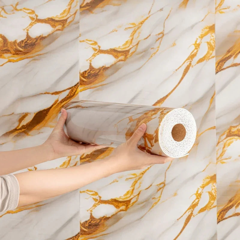 Thick Foam Self Adhesive Wall Stickers Imitation Marble Wallpapers for Bedroom Home Decor Waterproof Peel and Stick Wall Panels