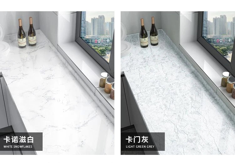 10M x 80CM Marble Self Adhesive Wallpaper Waterproof Oil Proof Kitchen Stickers Thermostability Decorative Film Home Decor