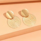 Geometric Metal Round Earrings