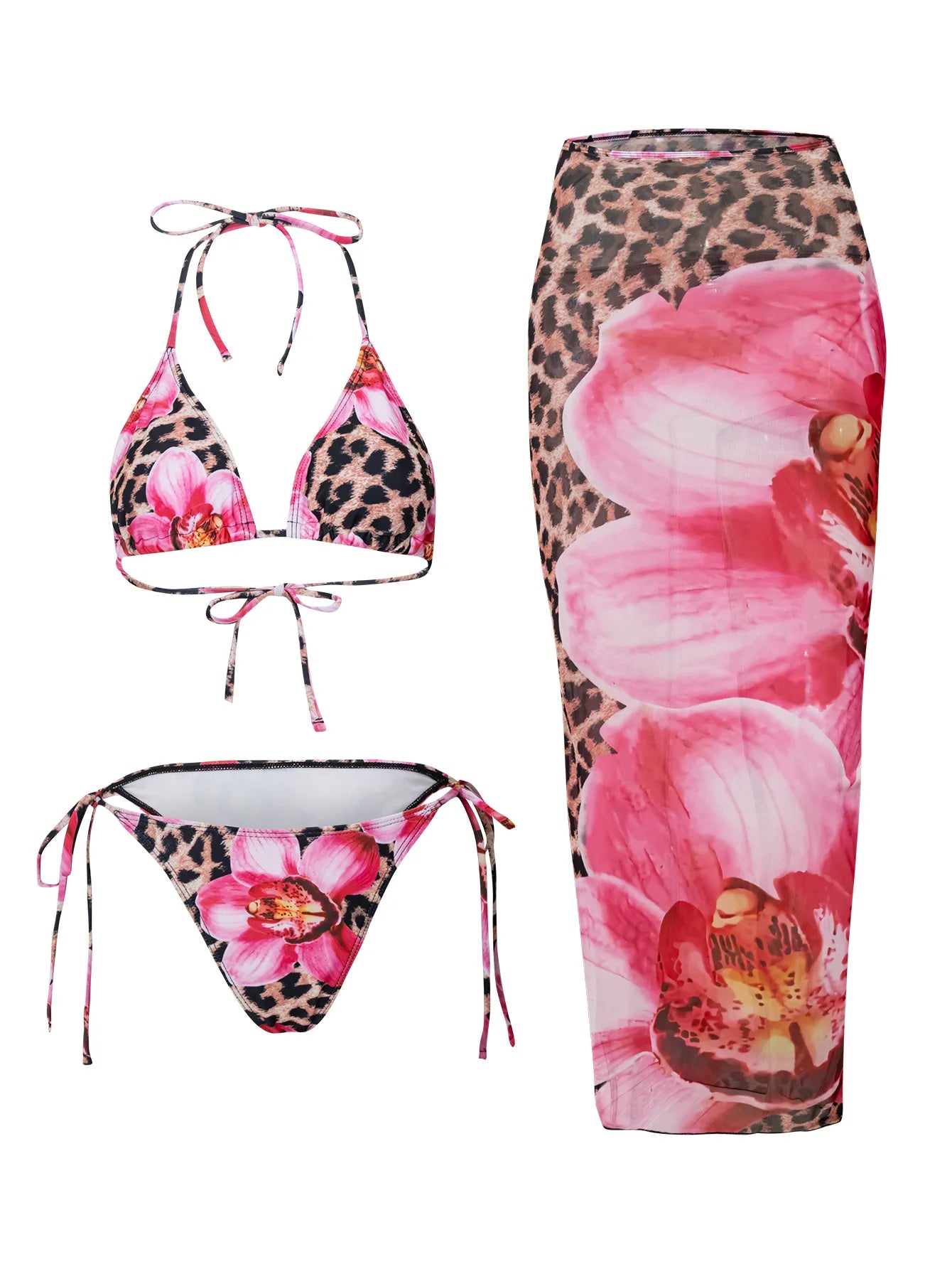 Flower Print Bikini Set