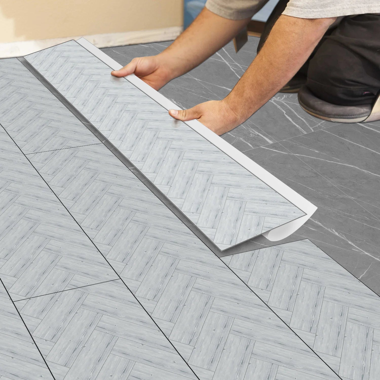 Simple Wood Grain PVC Floor Stickers For Corridors Living Rooms Wall And Floor Decorations Waterproof Self-Adhesive Wall Sticker