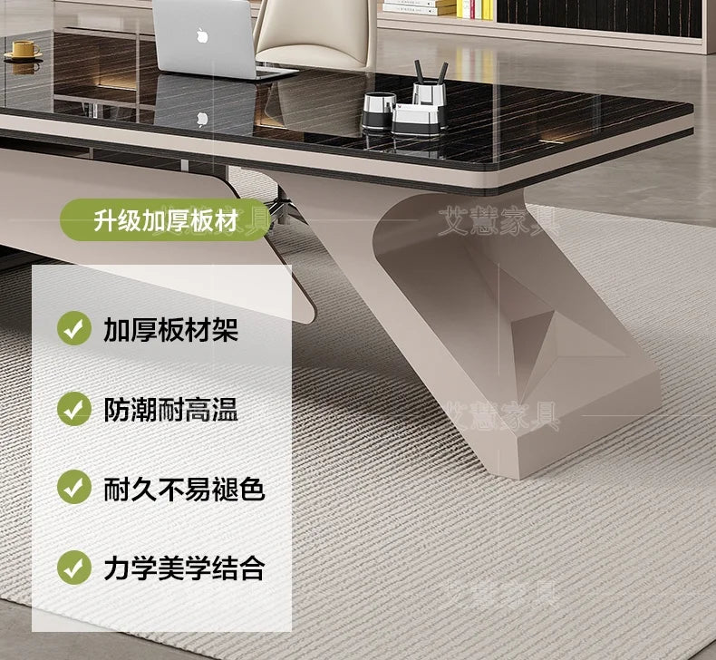 Light luxury boss table, simple modern desk, large desk manager, office desk and chair combination