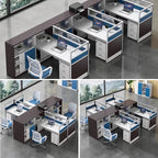 Modern Design Office Furniture Single-seat Employee Workstations Wooden Computer Desks and Office Desks with Storage Cabinets