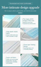 10/200PC Masks Surgical Disposable 3-layer Face Mask Breathable Mask With Elastic Earband Breathable Adult Medical Mouth Mask