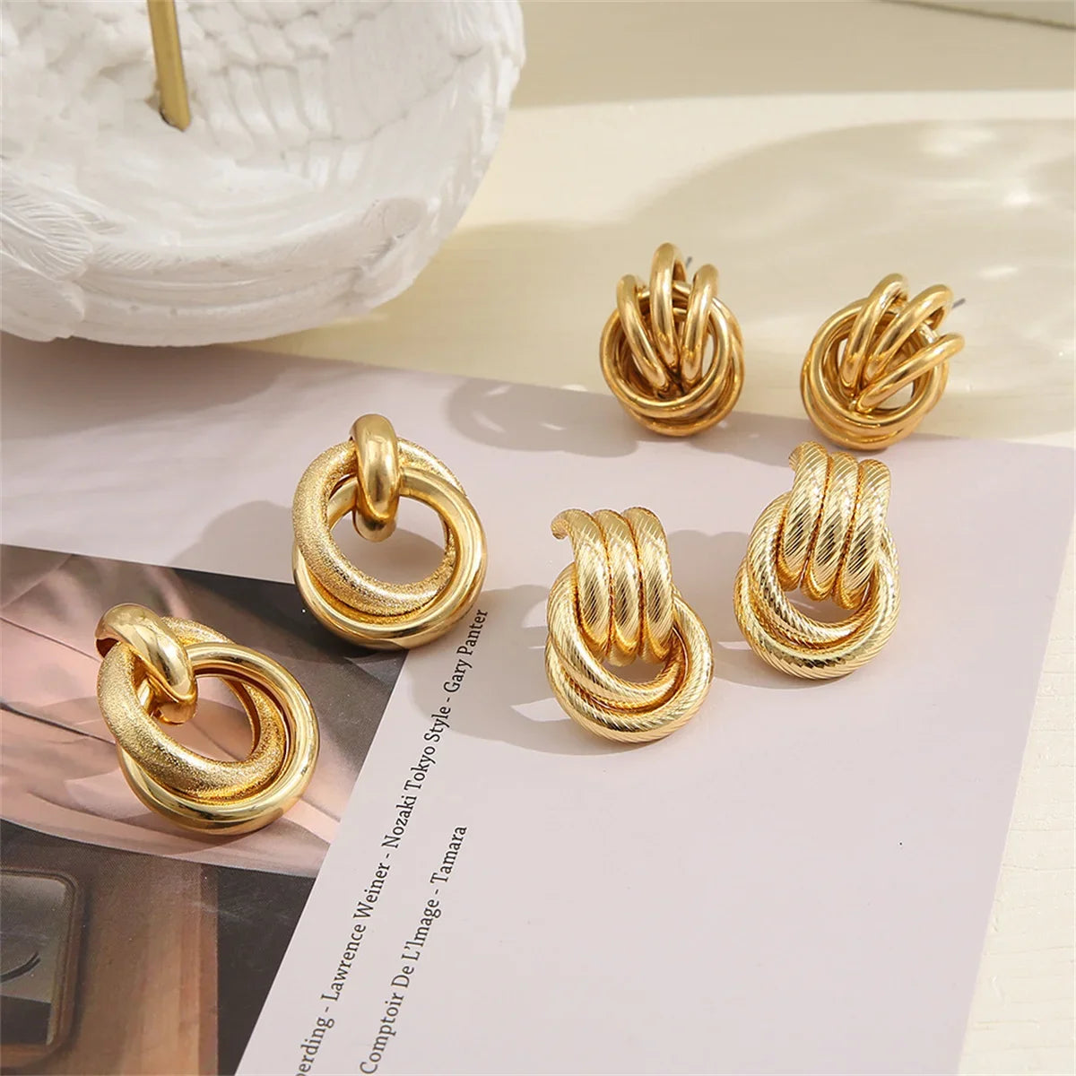 Vintage Boho Round Earrings Set