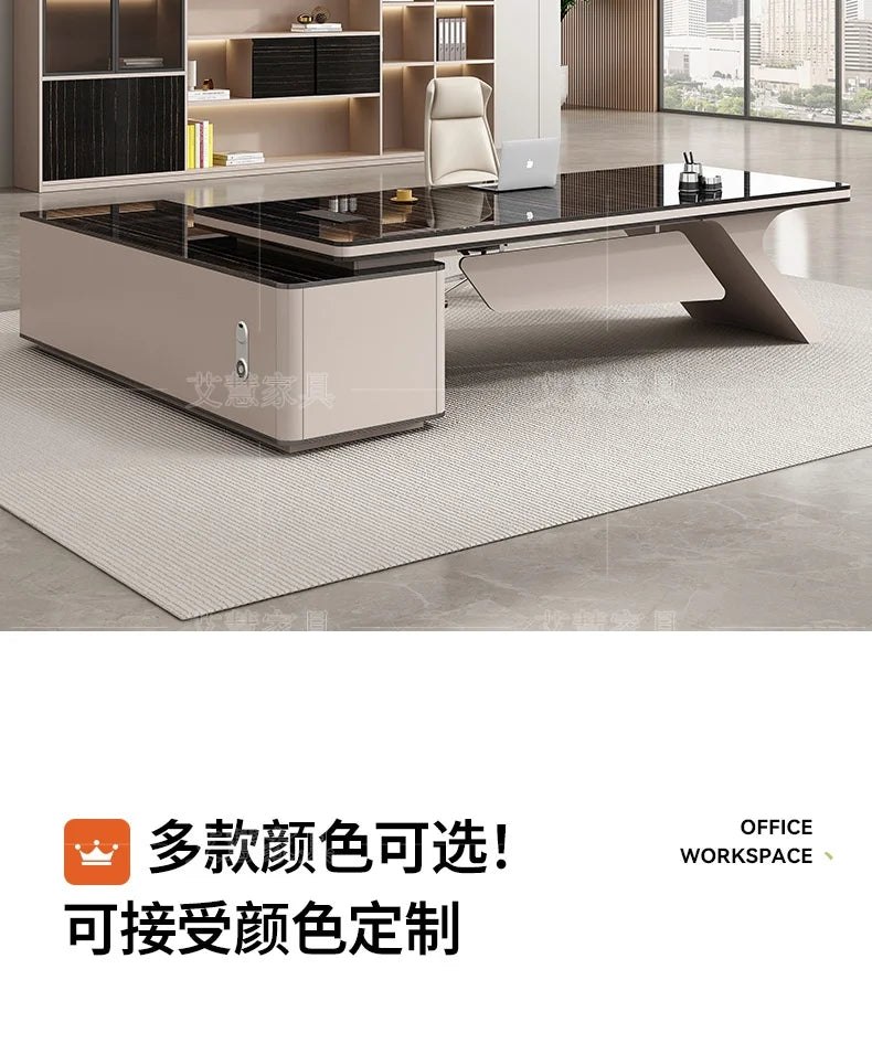 Light luxury boss table, simple modern desk, large desk manager, office desk and chair combination