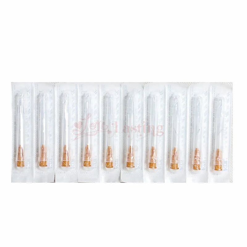 50pcs Pointed Injection Needle Dispensing Needle With Transparent Cap,16G 18G 20G 22G 25G Individually Packaged Syringe Tattoo