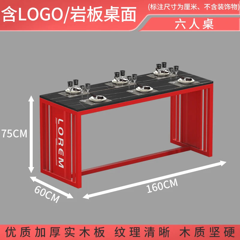 Industrial style booth bar Qingba retro wrought iron sofa coffee barbecue shop commercial restaurant dining table and chair