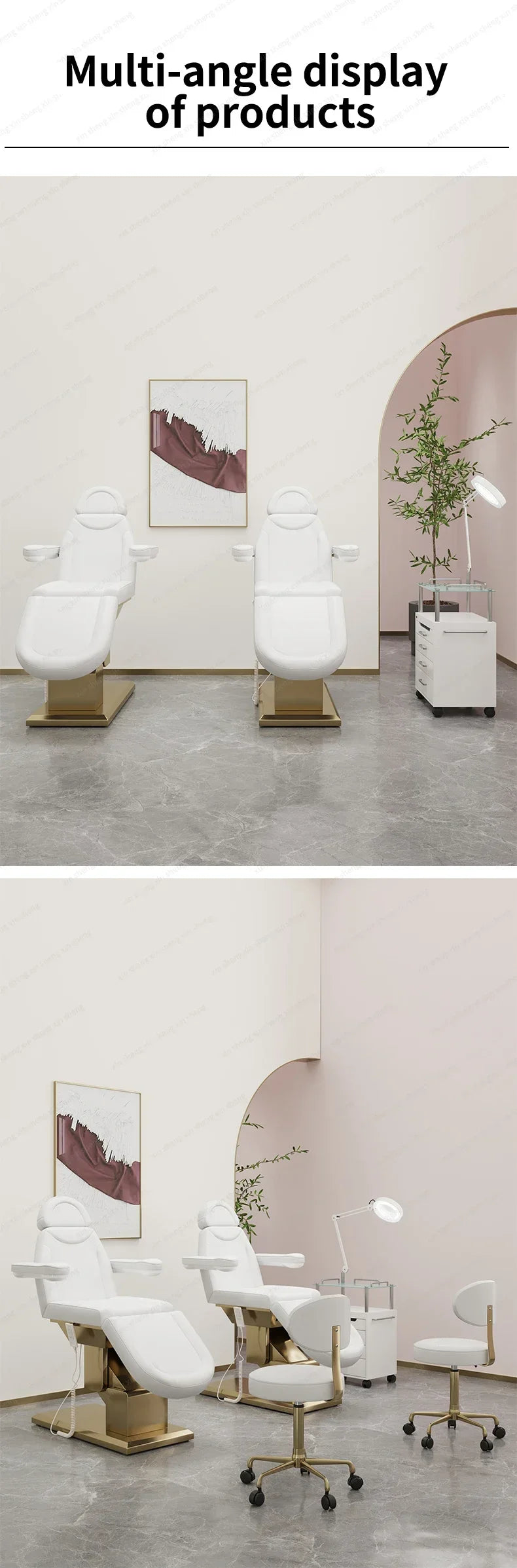 XinSheng Electric Lift Beauty Care Bed Adjustable Diagnostic Chair for Hospital Clinic Health SPA Store Sofa Leather Furniture