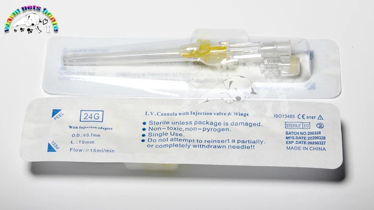 50pcs Sterile IV Cannula With Heparin Cap Disposable Butterfly IV Cannula Intravenous Injection Catheter Veterinary Consumables