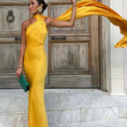 Satin Halter Backless Dress
