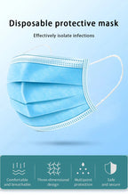 10/200PC Masks Surgical Disposable 3-layer Face Mask Breathable Mask With Elastic Earband Breathable Adult Medical Mouth Mask