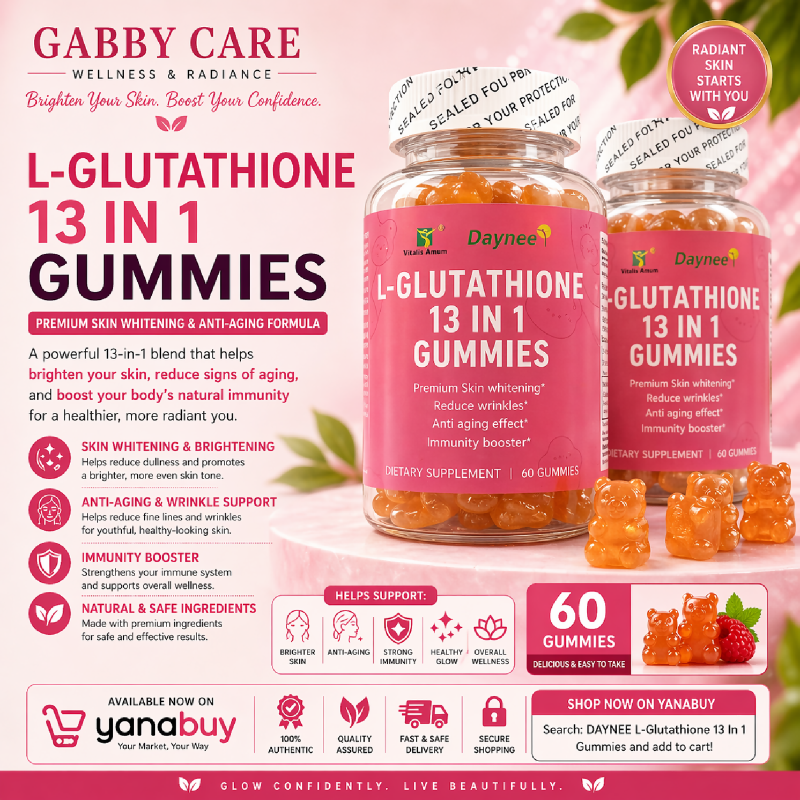 l glutathione 13 in 1 gummies Glutathione 500 mg Plus – 21st Century Vitamins – 21st Century Vitamins main image 1
