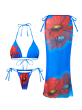 New Women's Floral 3-Piece Bikini Set