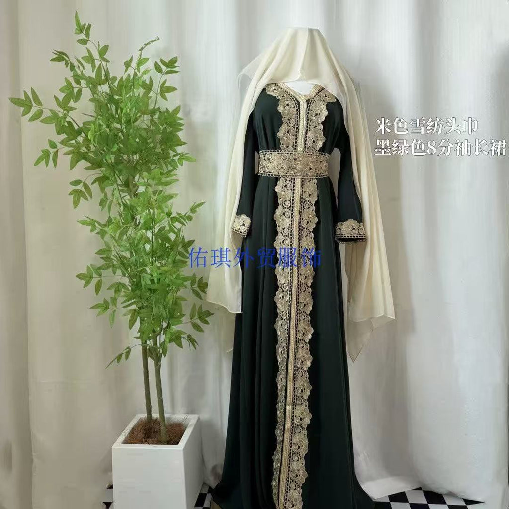 Women's Luxury Embroidered Lace Abaya