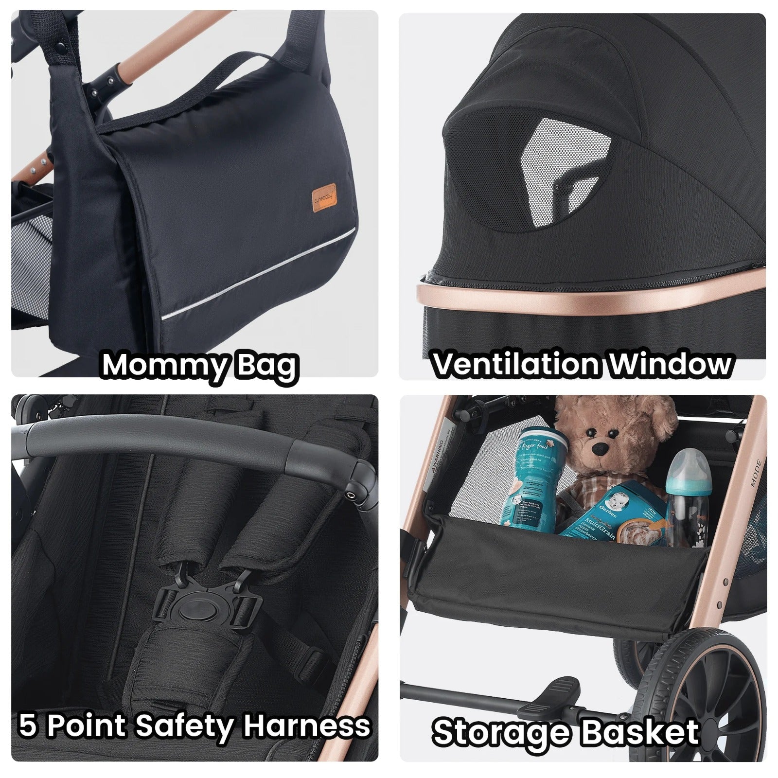Accombe 2-in-1 Baby Stroller