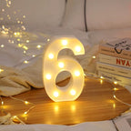 White Light-Up Marquee Numbers