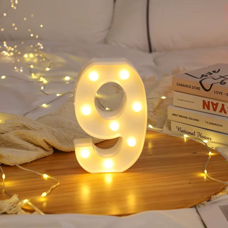 White Light-Up Marquee Numbers