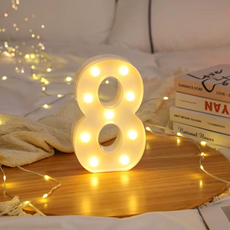 White Light-Up Marquee Numbers