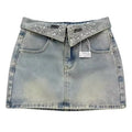 Folded Waist Mini Skirt