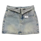 Folded Waist Mini Skirt