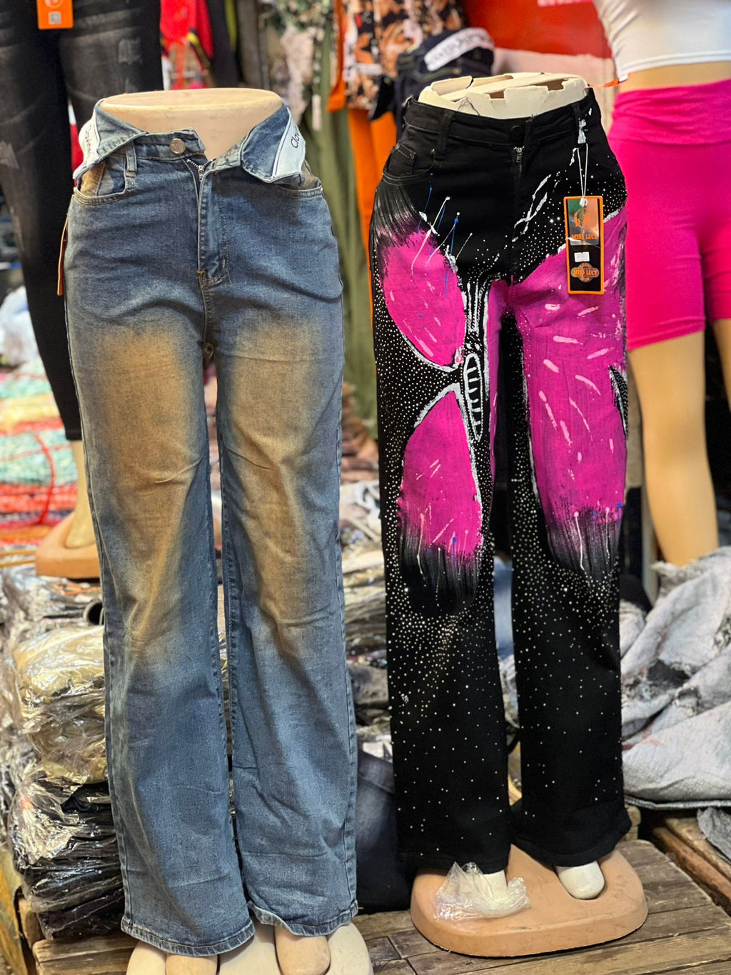 Vintage Washed Denim Jeans