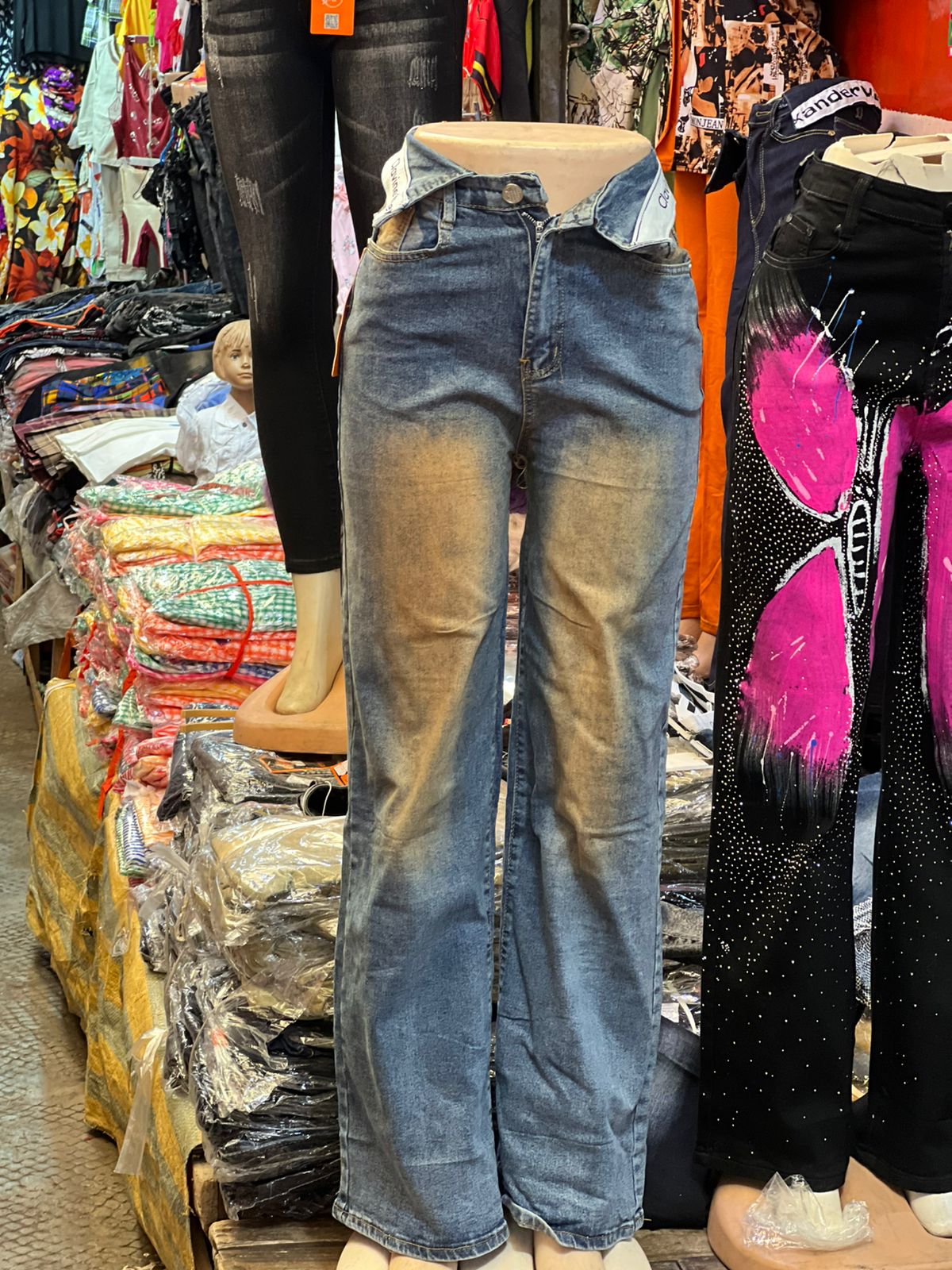 Vintage Washed Denim Jeans