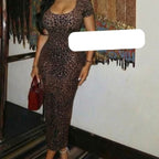 Leopard Print Midi Dress