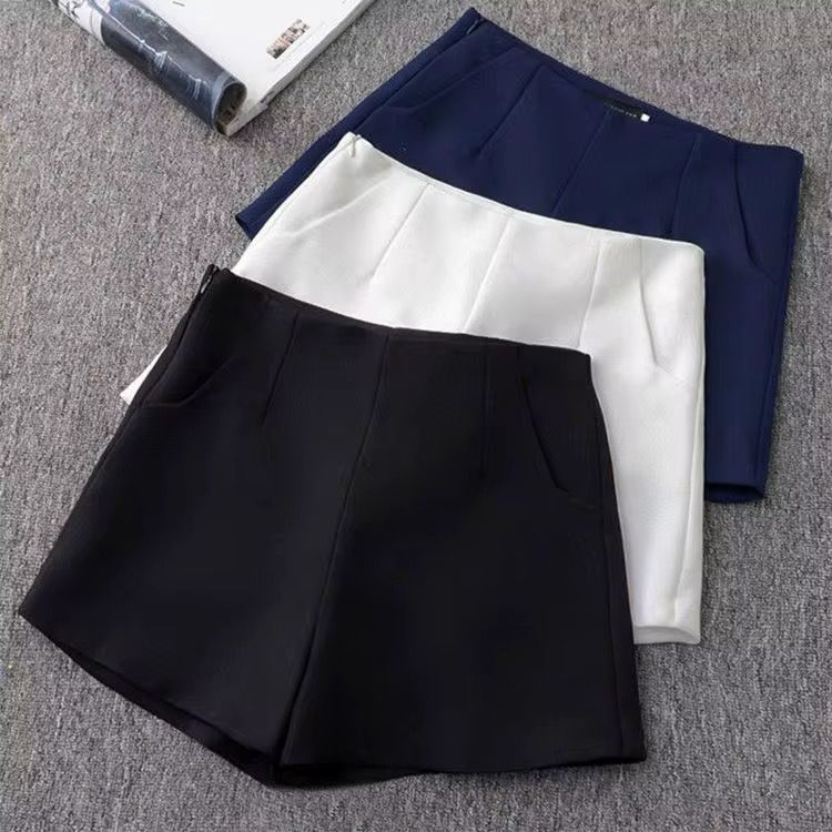 High Waist Zipper Flared Shorts