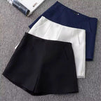 High Waist Zipper Flared Shorts