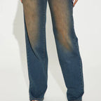 Vintage Washed Denim Jeans
