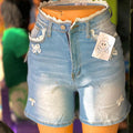 Lace & Bow Denim Shorts