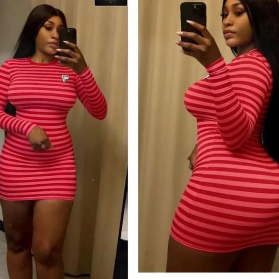 Striped Bodycon Mini Dress