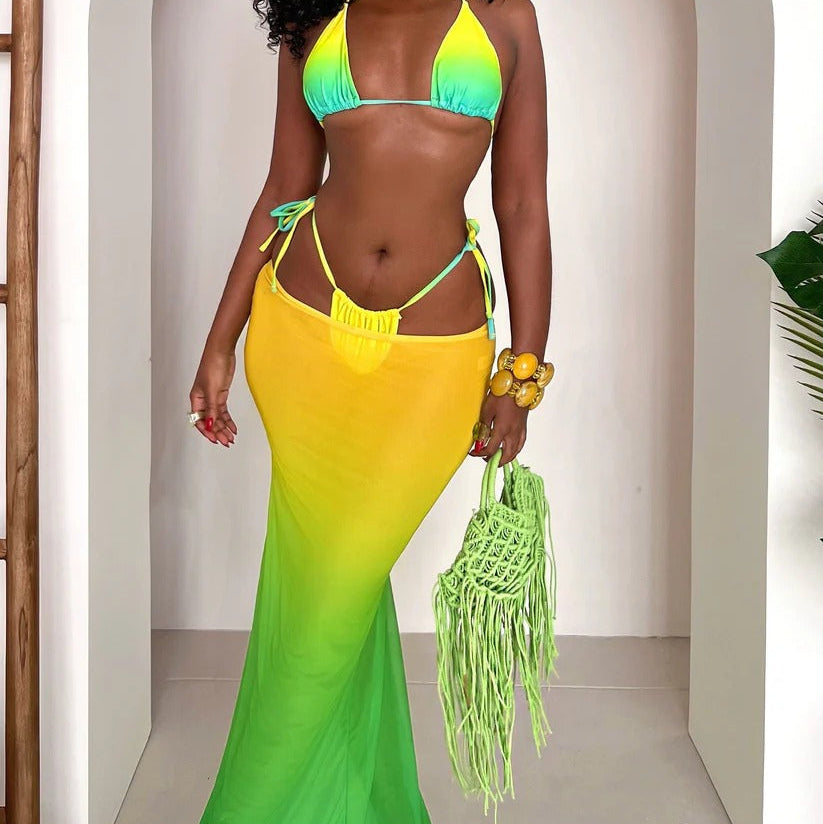 3pc Colorblock Swimsuit Set