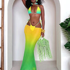 3pc Colorblock Swimsuit Set