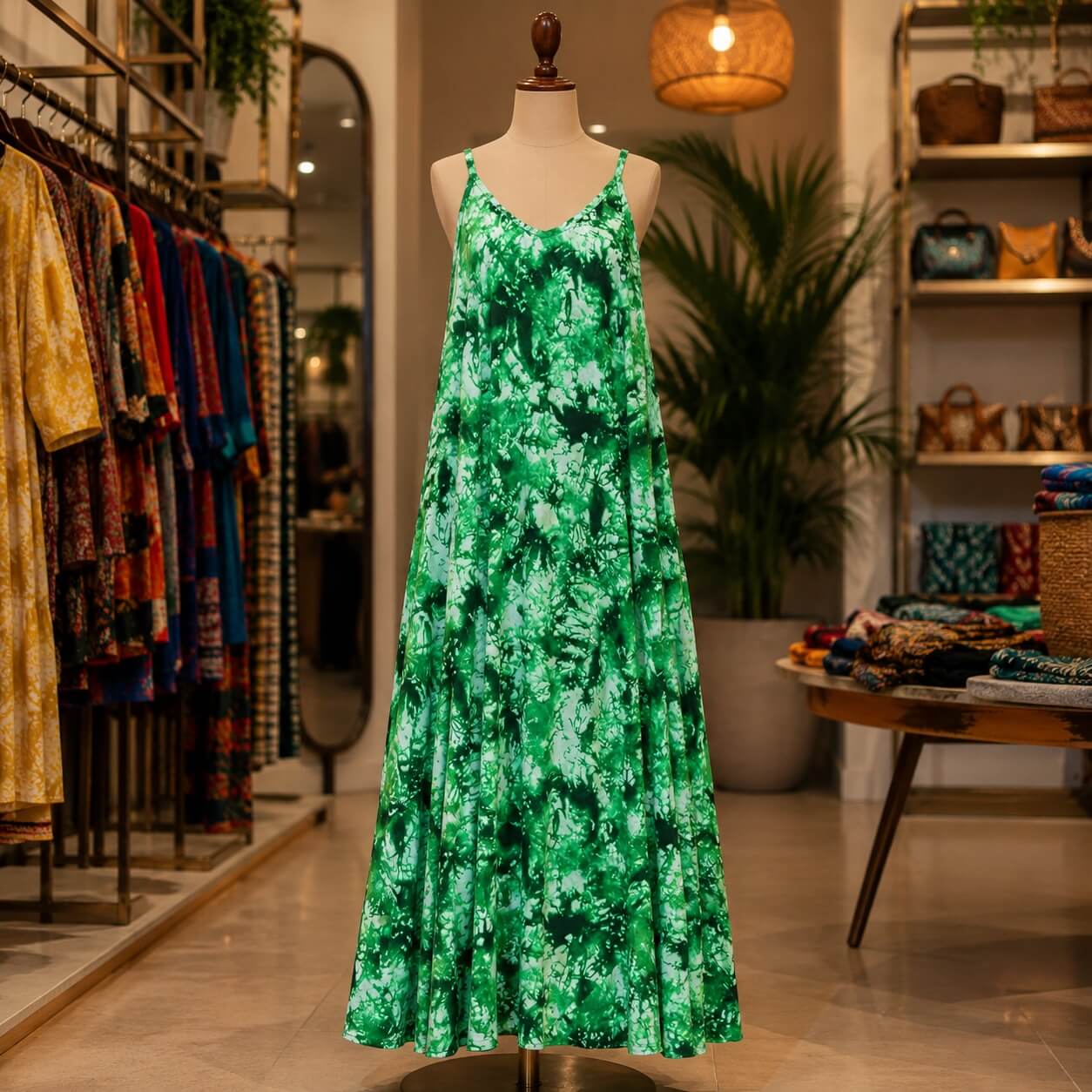Tie-Dye V-Neck Maxi Dress