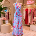 Floral Halter Maxi Dress