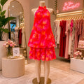 Halter Tiered Ruffle Dress