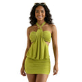 Halter Ruched Mini Dress