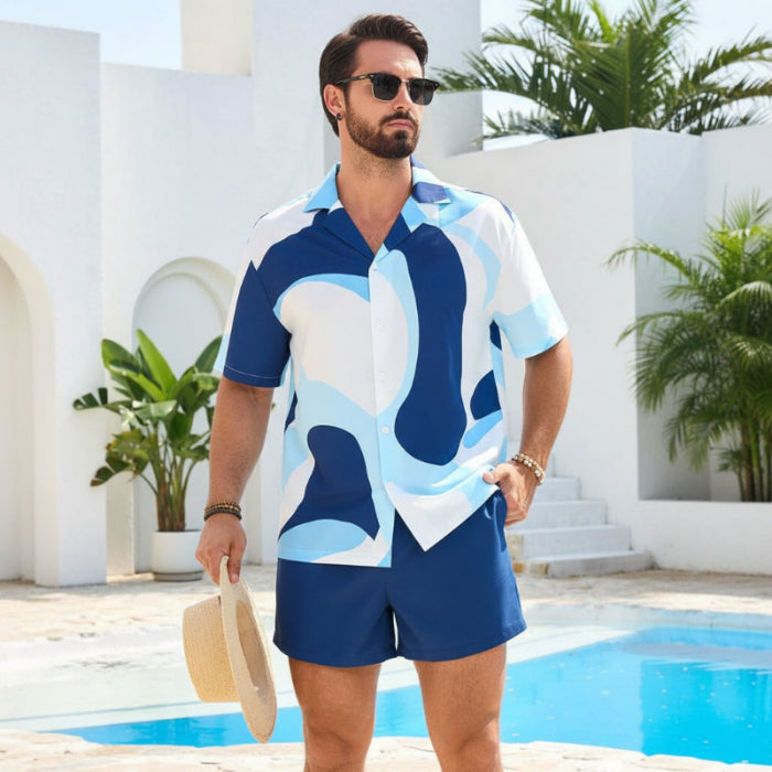 Abstract Geometric Short-Sleeve Shirt