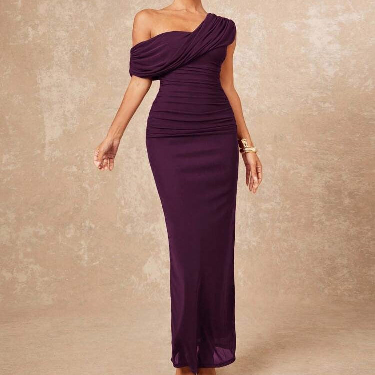 One-Shoulder Ruched Dress