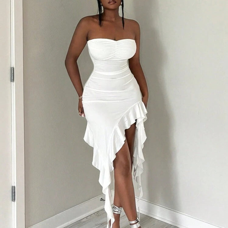 White Strapless Bodycon Dress