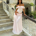 Corset Top & Sheer Maxi Skirt Set