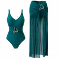 One-Piece & Mesh Maxi Skirt Set