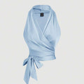 Light Blue Halter Wrap Top